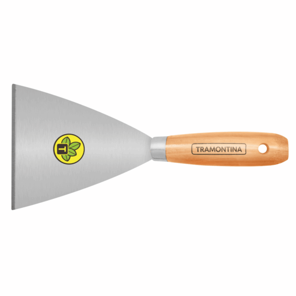 ESPÁTULA RÍGIDA EM AÇO CARBONO COM CABO DE MADEIRA 12CM - TRAMONTINA
