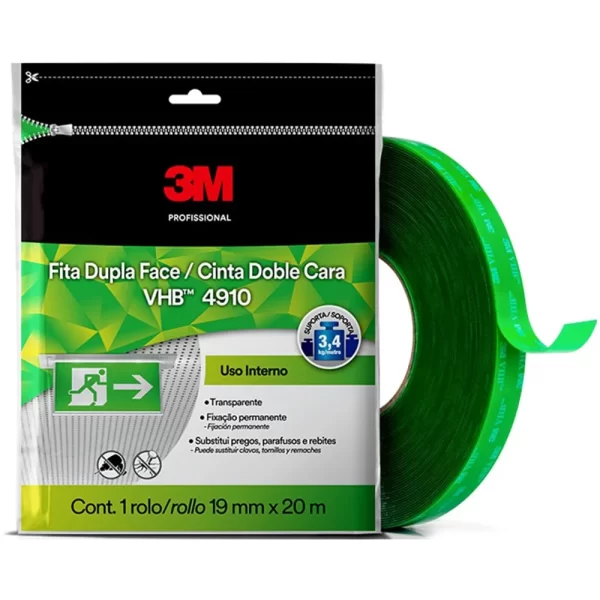Fita Dupla Face 3M Ambiente Interno - 19 mm x 20 m, 3M