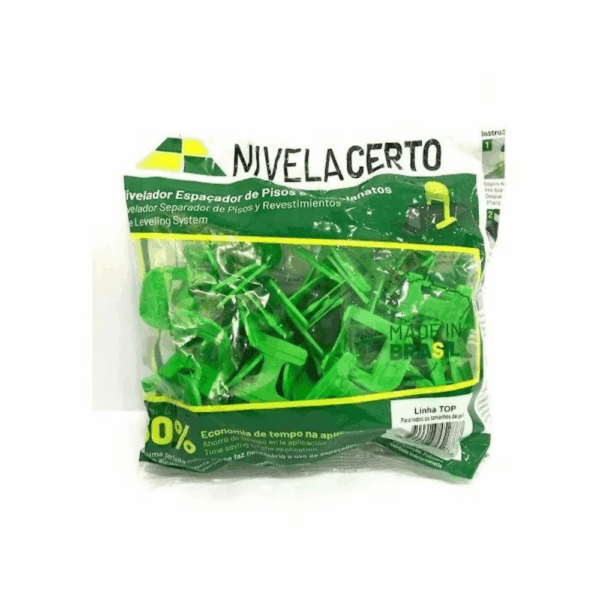 NIVELADOR DE PISO ESTREITO VERDE 1,0MM PACOTE COM 100 UNIDADES - MULTICERTO