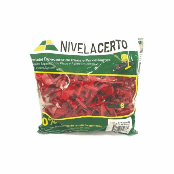 NIVELADOR DE PISO ESTREITO VERMELHO 1,5MM 100 UNIDADES - MULTICERTO