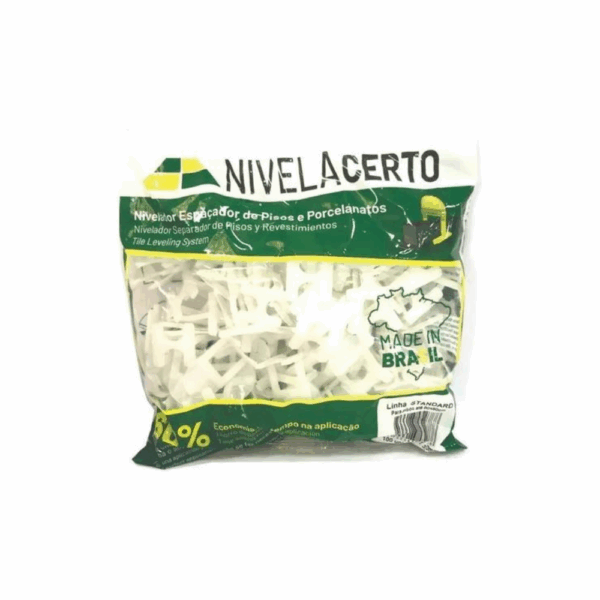 NIVELADOR DE PISO ESTREITO BRANCO PACOTE COM 100 UNIDADES - MULTICERTO