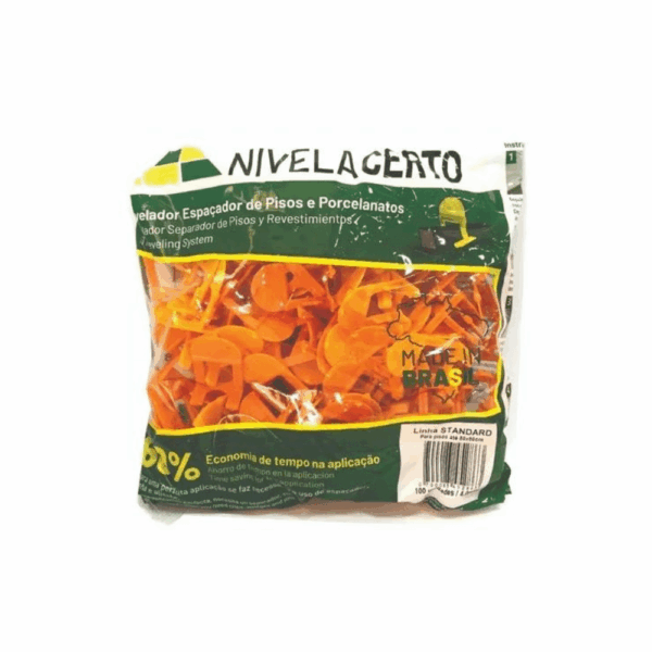 NIVELADOR DE PISO ESTREITO MARROM PACOTE COM 100 UNIDADES - MULTICERTO
